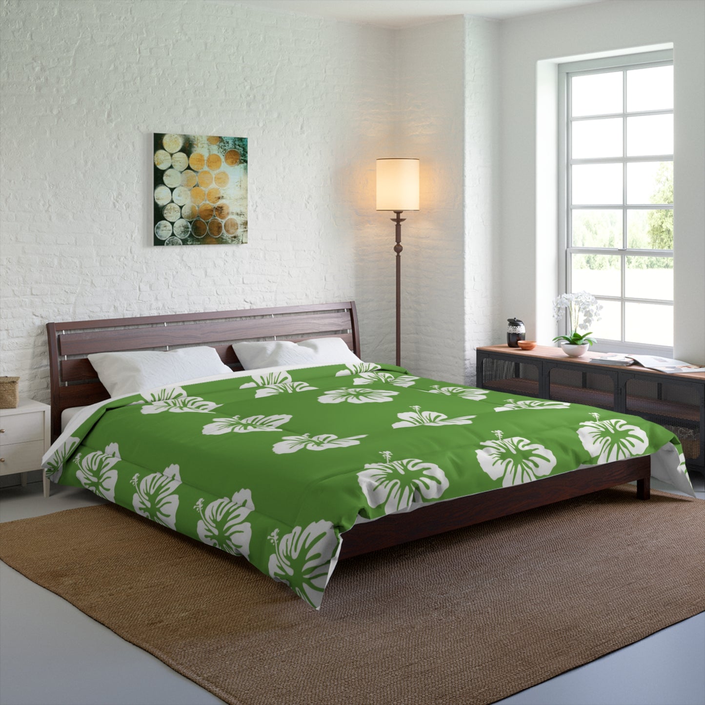 Hibiscus Green Comforter