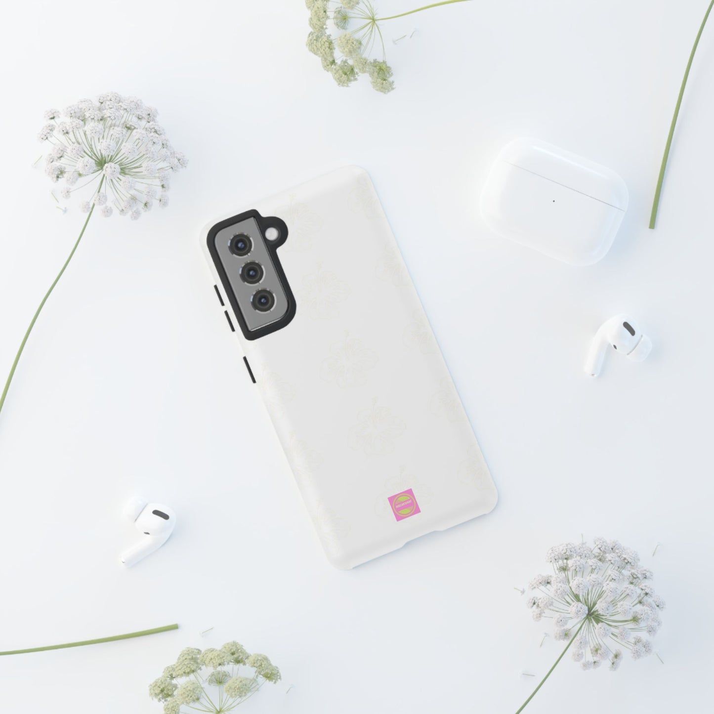 White Faded Hibiscus Phone case