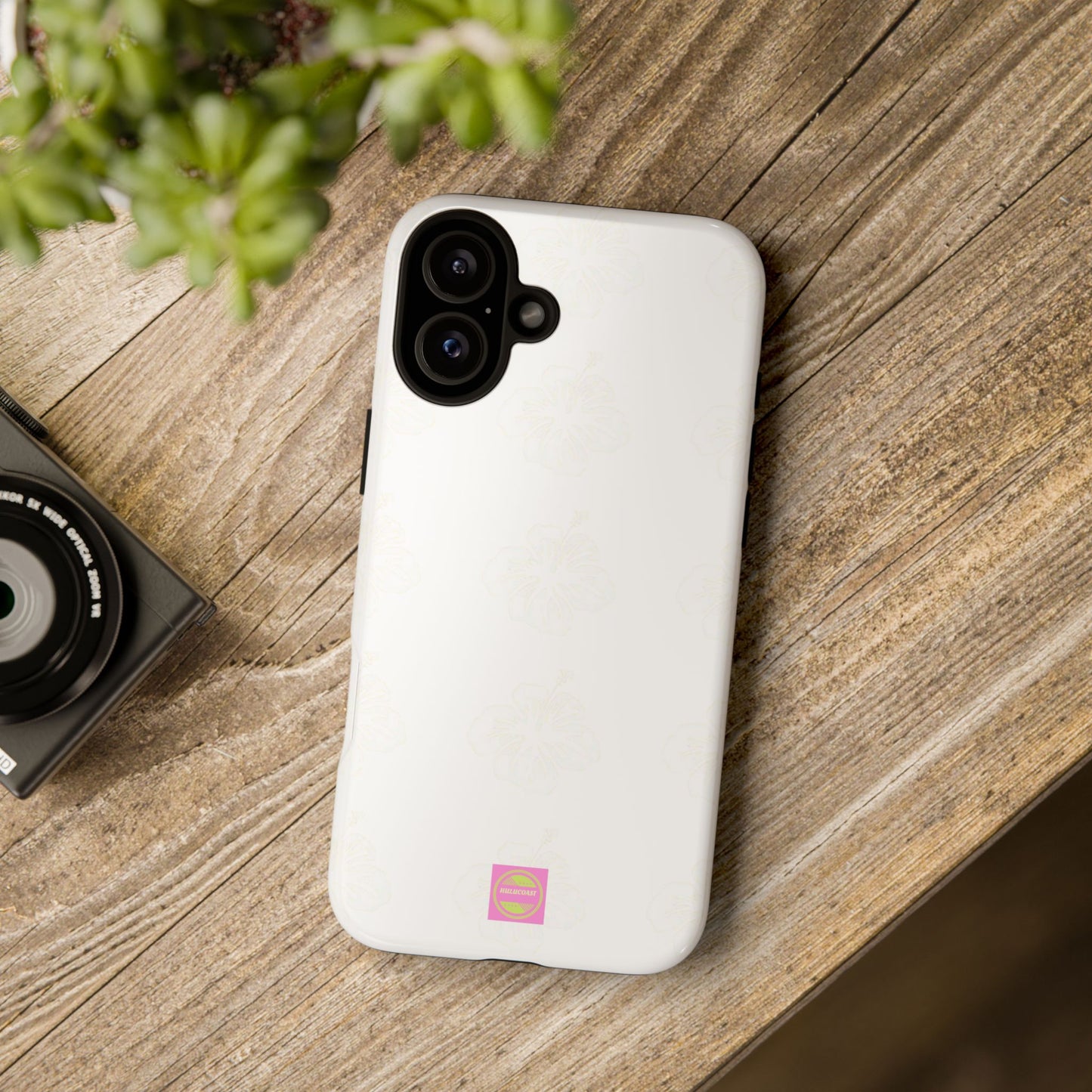 White Faded Hibiscus Phone case