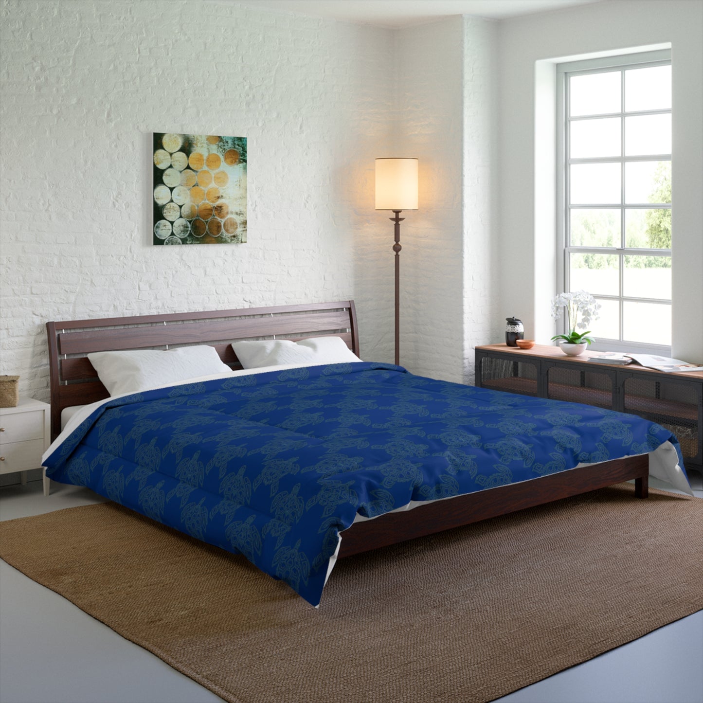 Ocean Turtle Deep Blue Comforter