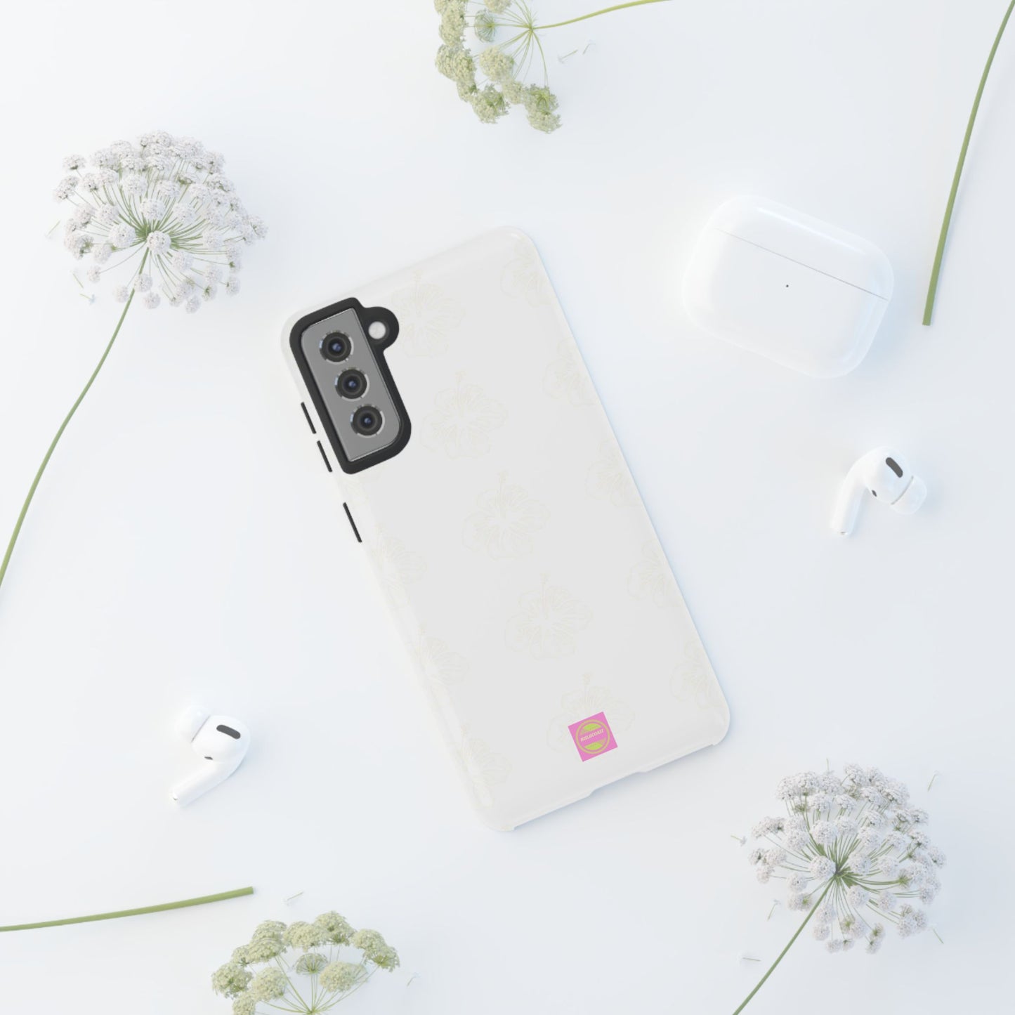 White Faded Hibiscus Phone case