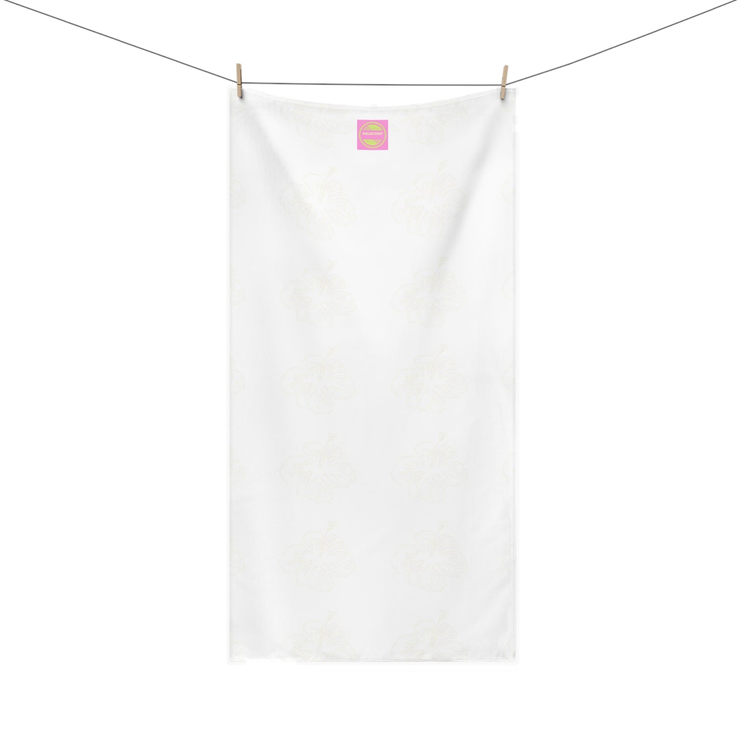 Fine White Hibiscus Towel